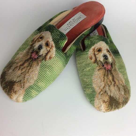 Amy Gladstone Shoes - Amy Gladstone needlepoint slippers